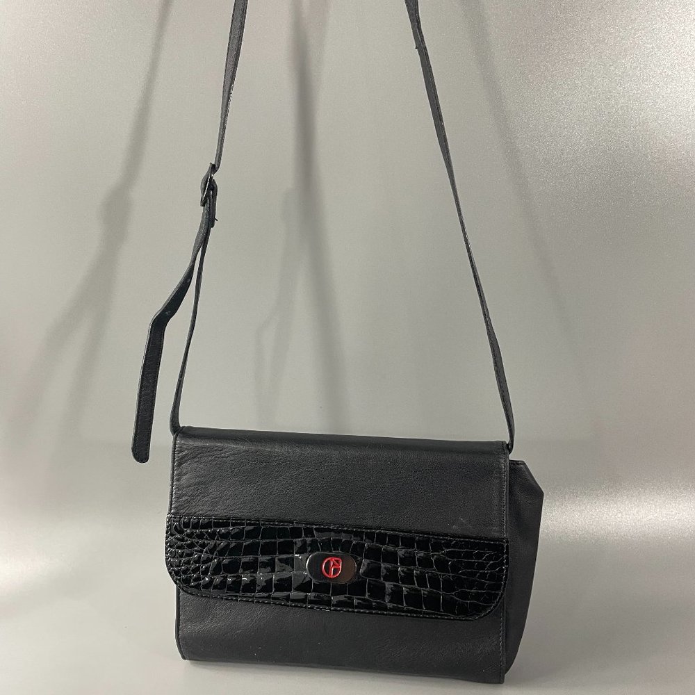 NAZARENO GABRIELLI Black Leather Shoulder Bag